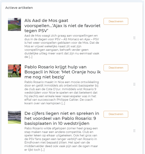 PSV Inside artikelen